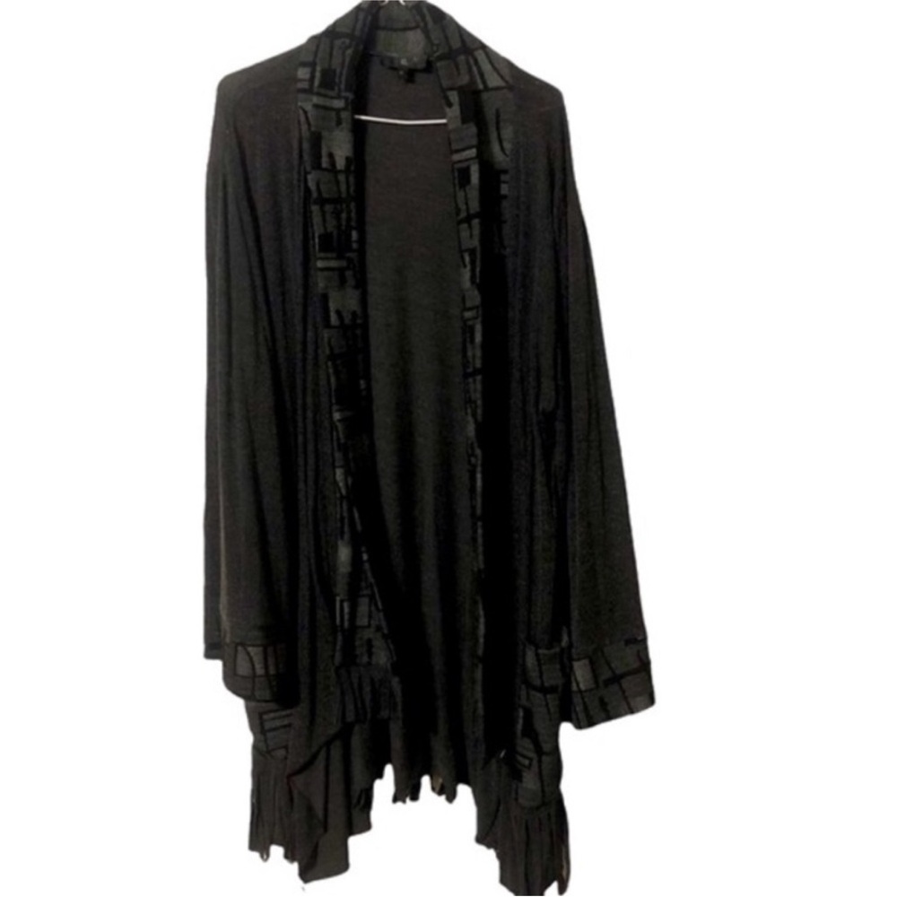 LOVE THE QUEEN Open Front CARDIGAN CAPE With Attached SCARF Size XL